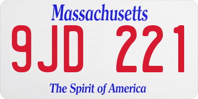 MA license plate 9JD221