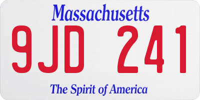 MA license plate 9JD241