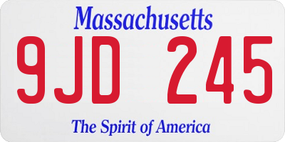 MA license plate 9JD245
