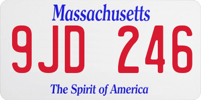 MA license plate 9JD246