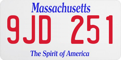 MA license plate 9JD251