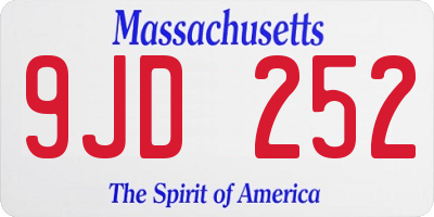 MA license plate 9JD252