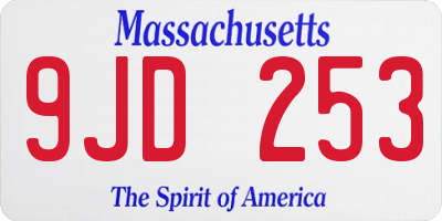 MA license plate 9JD253