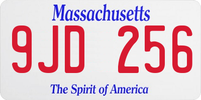 MA license plate 9JD256