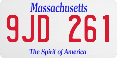 MA license plate 9JD261