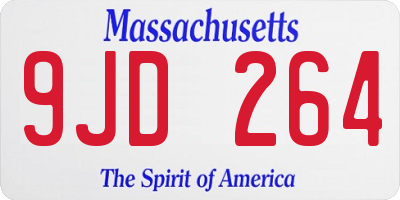 MA license plate 9JD264