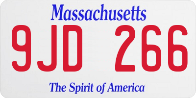MA license plate 9JD266