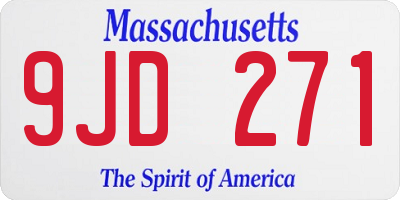 MA license plate 9JD271