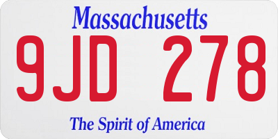 MA license plate 9JD278