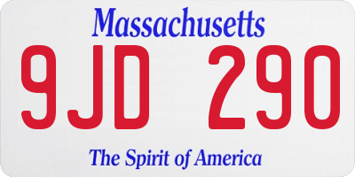 MA license plate 9JD290