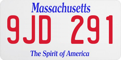 MA license plate 9JD291