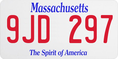 MA license plate 9JD297