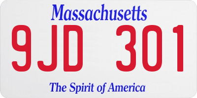 MA license plate 9JD301