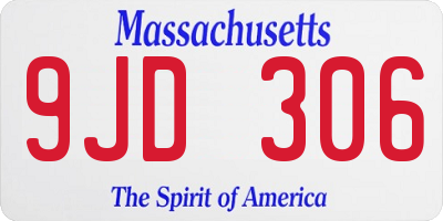 MA license plate 9JD306