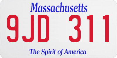 MA license plate 9JD311