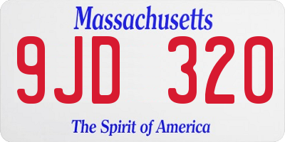 MA license plate 9JD320
