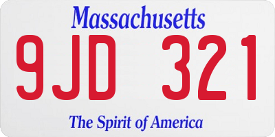 MA license plate 9JD321