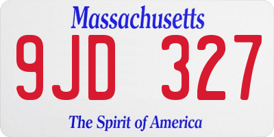 MA license plate 9JD327