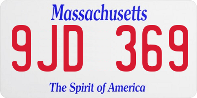 MA license plate 9JD369