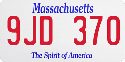 MA license plate 9JD370