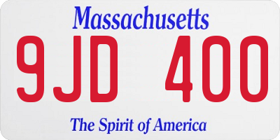 MA license plate 9JD400