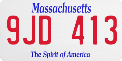 MA license plate 9JD413