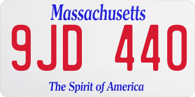 MA license plate 9JD440