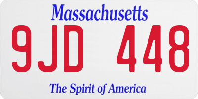 MA license plate 9JD448