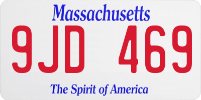 MA license plate 9JD469