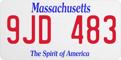 MA license plate 9JD483