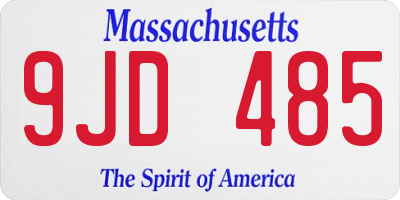 MA license plate 9JD485