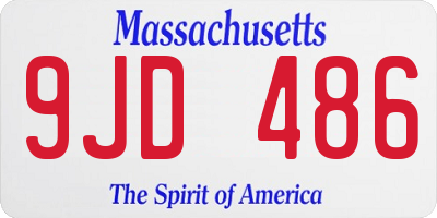 MA license plate 9JD486