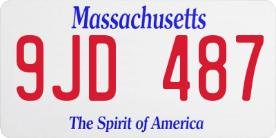 MA license plate 9JD487