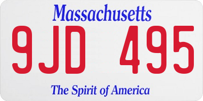 MA license plate 9JD495