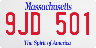 MA license plate 9JD501