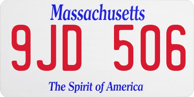 MA license plate 9JD506