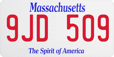 MA license plate 9JD509