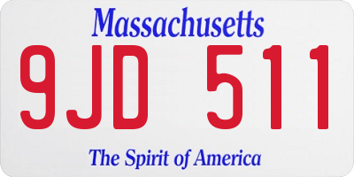 MA license plate 9JD511