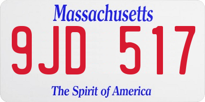 MA license plate 9JD517