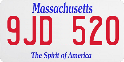 MA license plate 9JD520