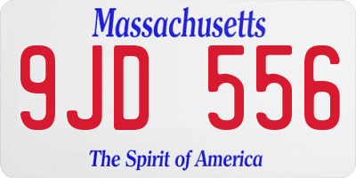 MA license plate 9JD556
