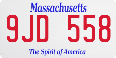 MA license plate 9JD558