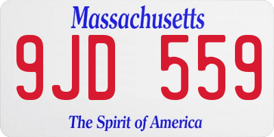 MA license plate 9JD559