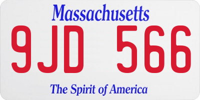 MA license plate 9JD566