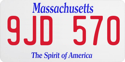 MA license plate 9JD570