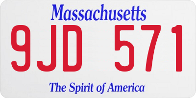 MA license plate 9JD571