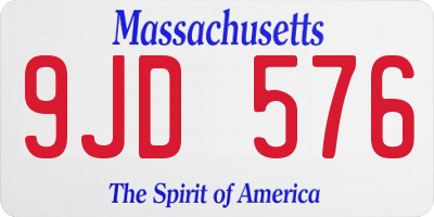 MA license plate 9JD576