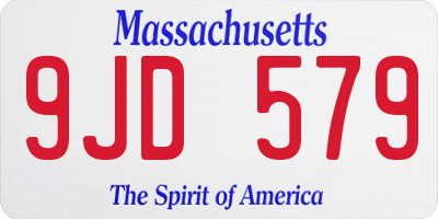 MA license plate 9JD579