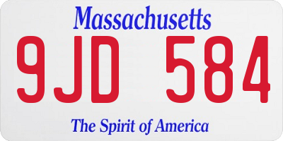 MA license plate 9JD584