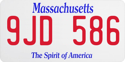 MA license plate 9JD586